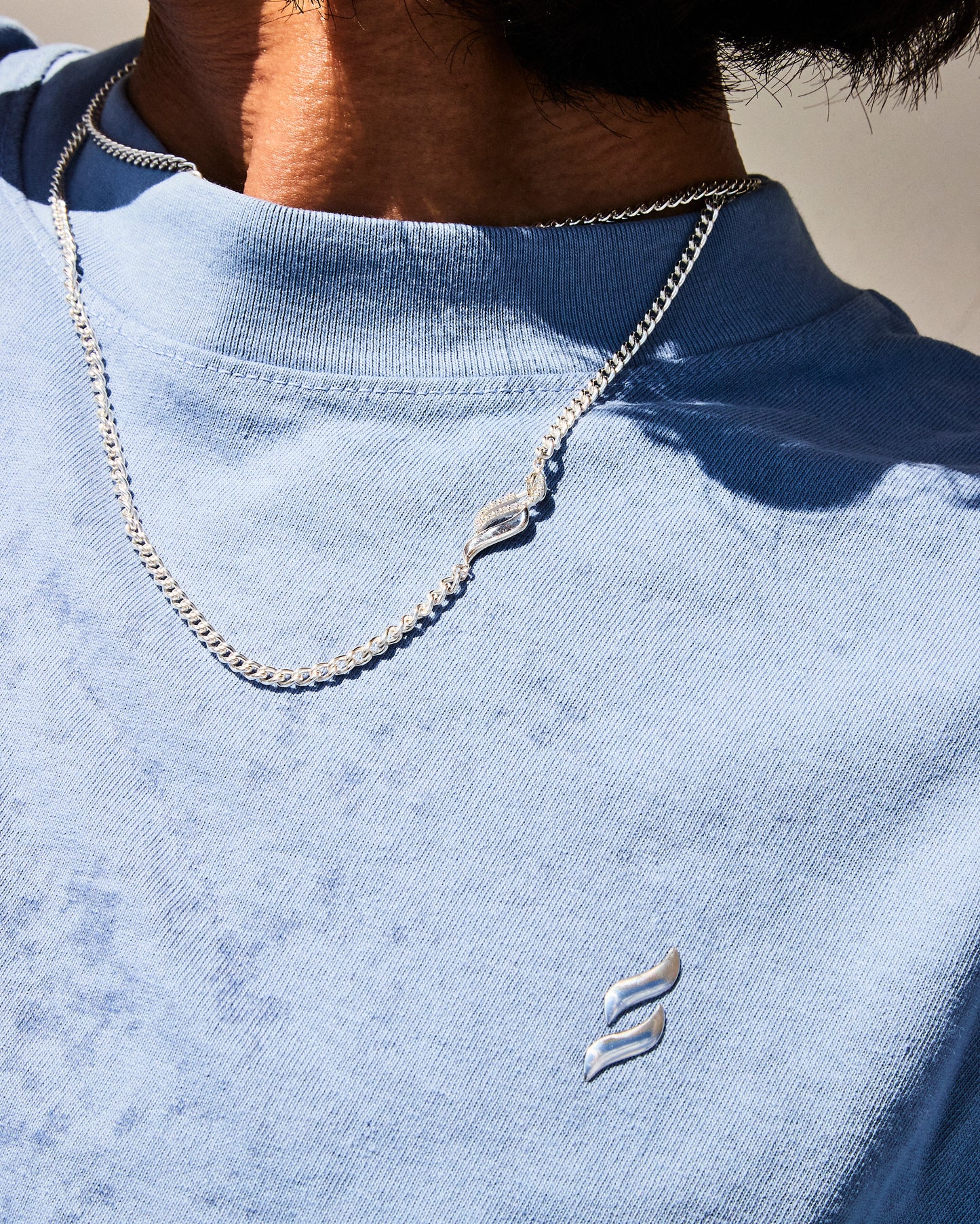 S CHAIN NECKLACE W/STONE