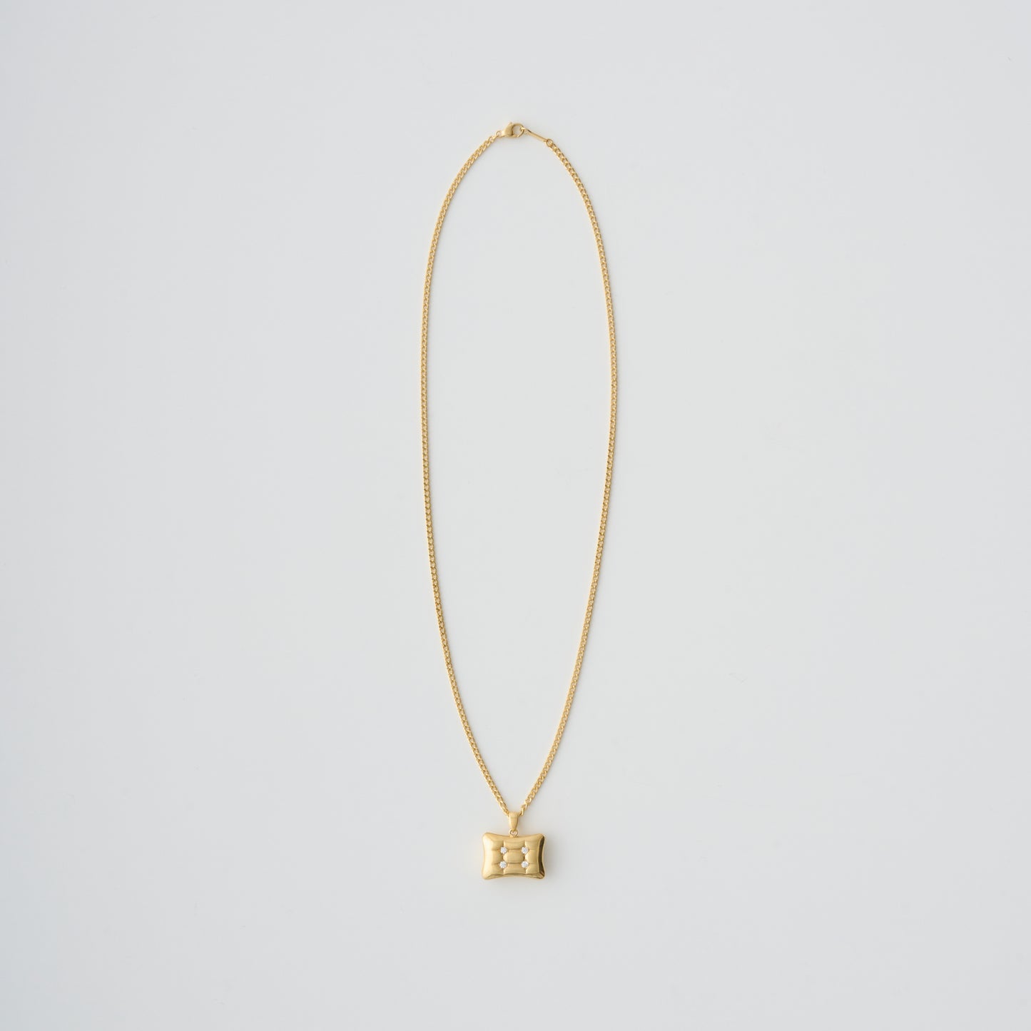 CUSHION NECKLACE W/STONE